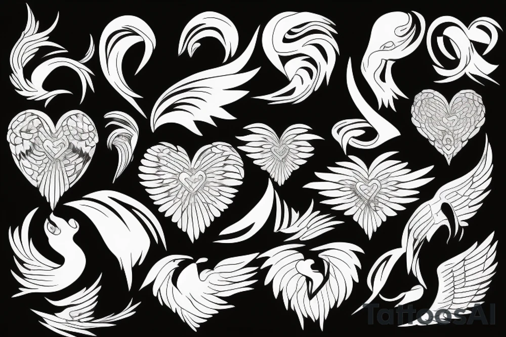 phoenix with heart tattoo idea