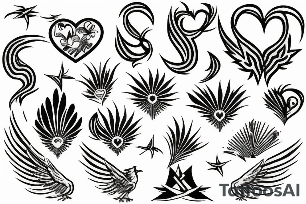 phoenix with heart tattoo idea