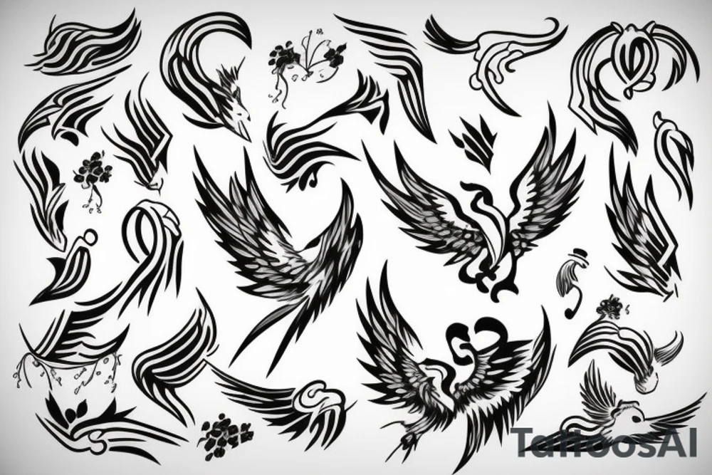phoenix with heart tattoo idea