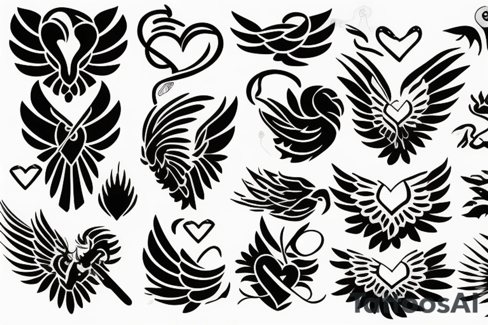 phoenix with heart tattoo idea