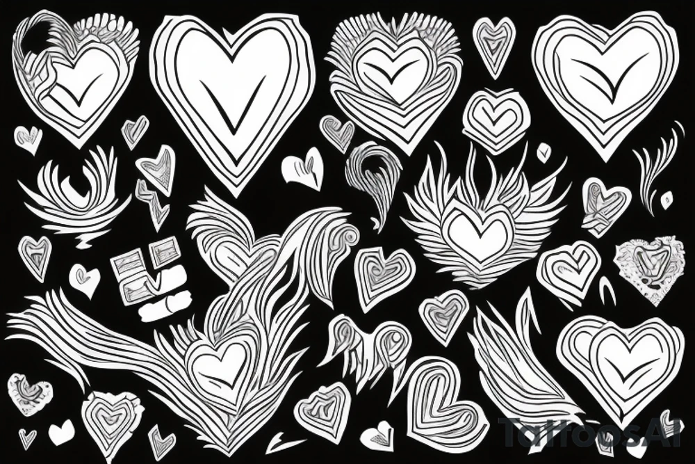 phoenix with heart tattoo idea