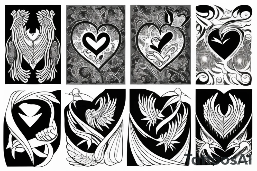 phoenix with heart tattoo idea