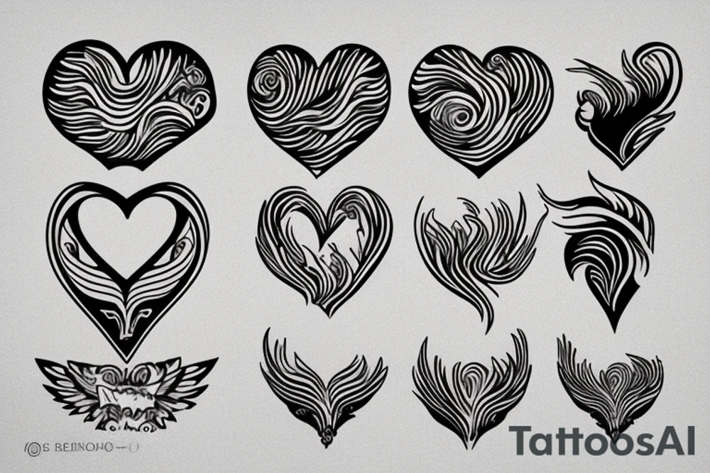 phoenix with heart tattoo idea