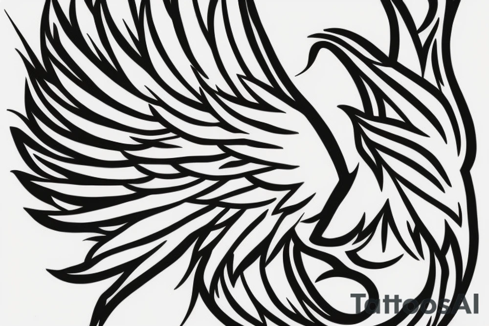 phoenix with heart tattoo idea