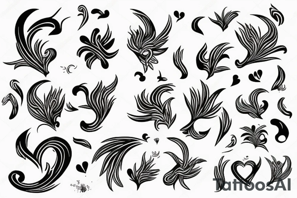 phoenix with heart tattoo idea