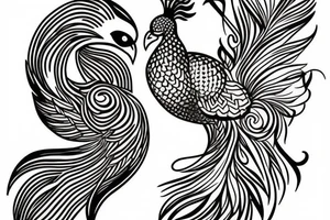phoenix peacock tattoo idea