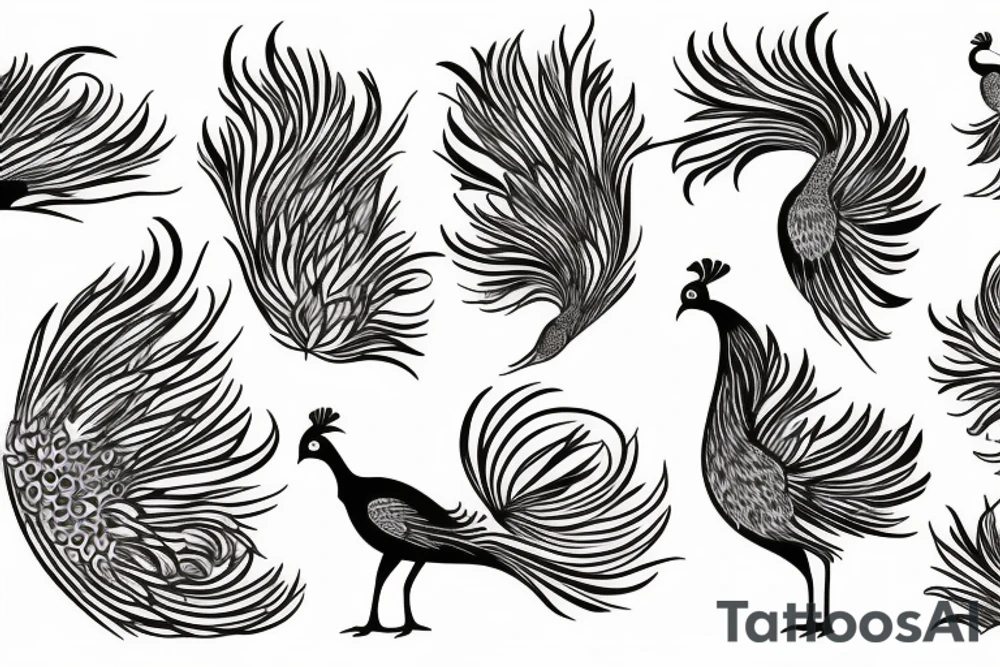 phoenix peacock tattoo idea