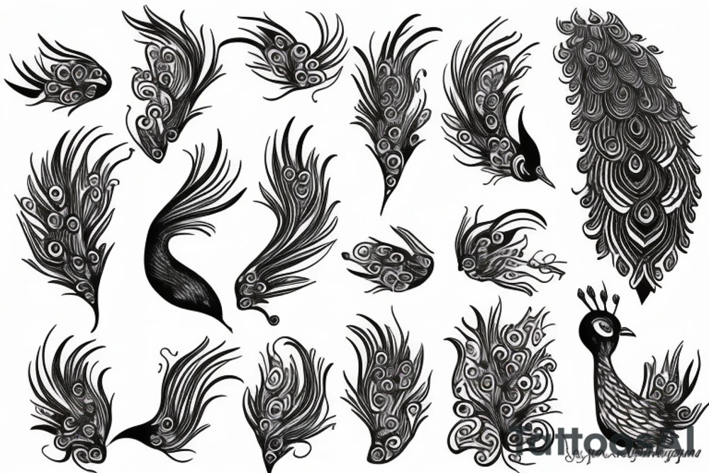 phoenix peacock tattoo idea