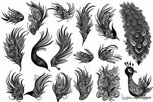 phoenix peacock tattoo idea