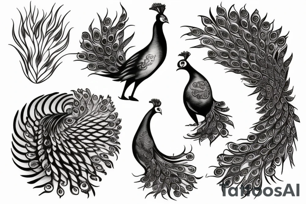 phoenix peacock tattoo idea