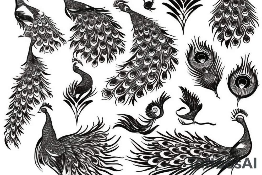 phoenix peacock tattoo idea