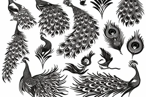 phoenix peacock tattoo idea