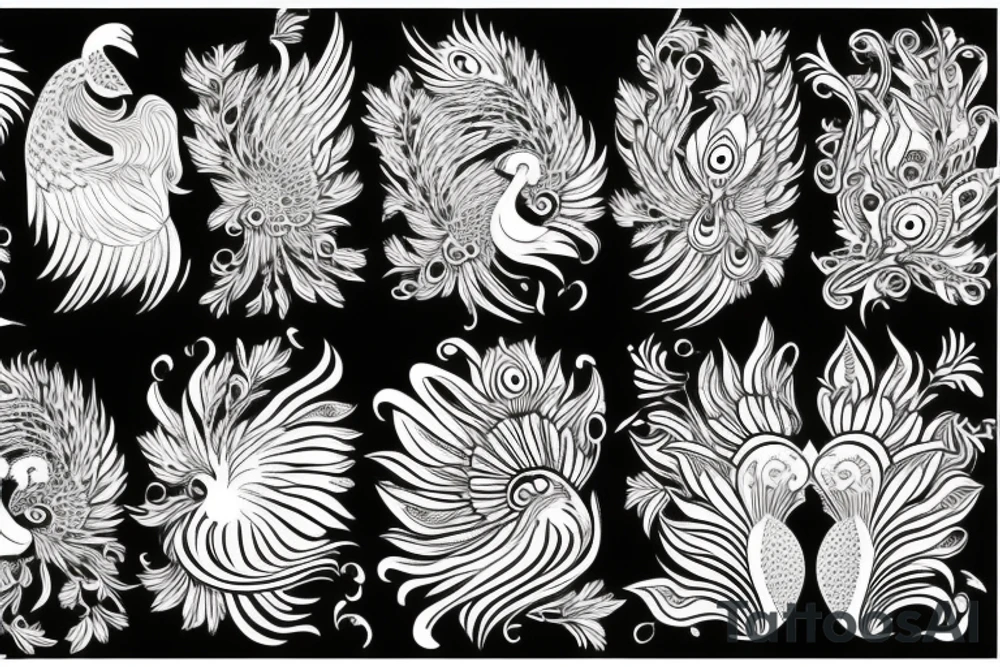 phoenix peacock tattoo idea