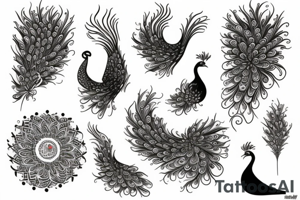phoenix peacock tattoo idea