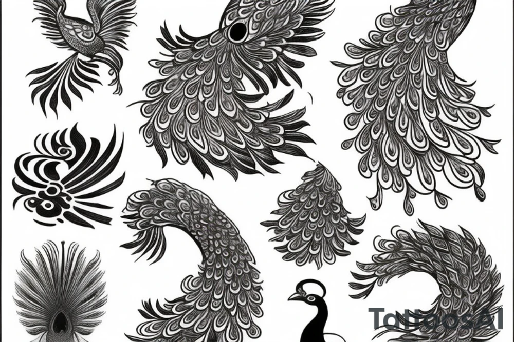 phoenix peacock tattoo idea