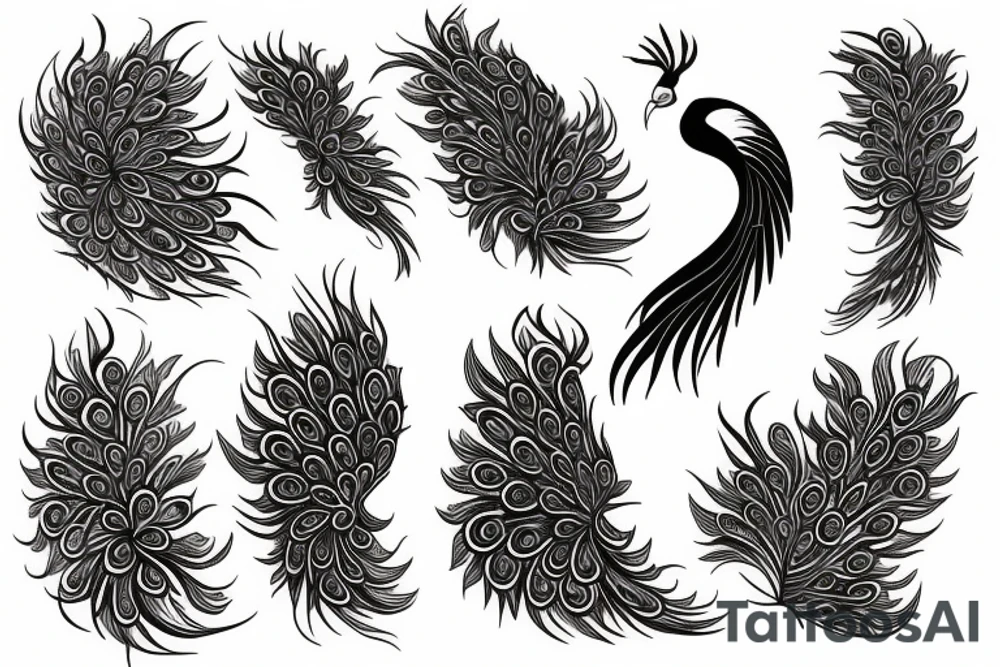 phoenix peacock tattoo idea