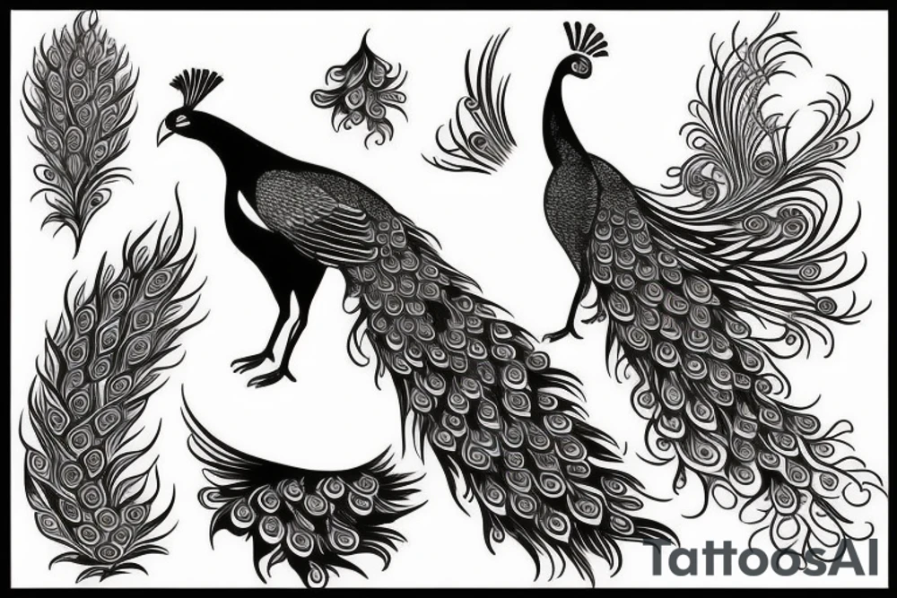 phoenix peacock tattoo idea