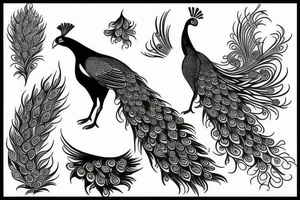 phoenix peacock tattoo idea