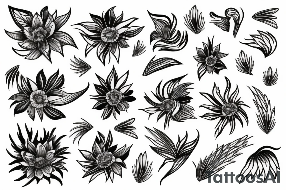 phoenix flower tattoo idea