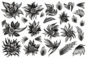 phoenix flower tattoo idea