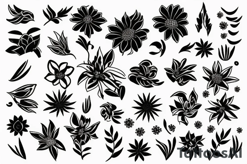 phoenix flower tattoo idea