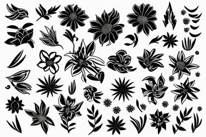 phoenix flower tattoo idea