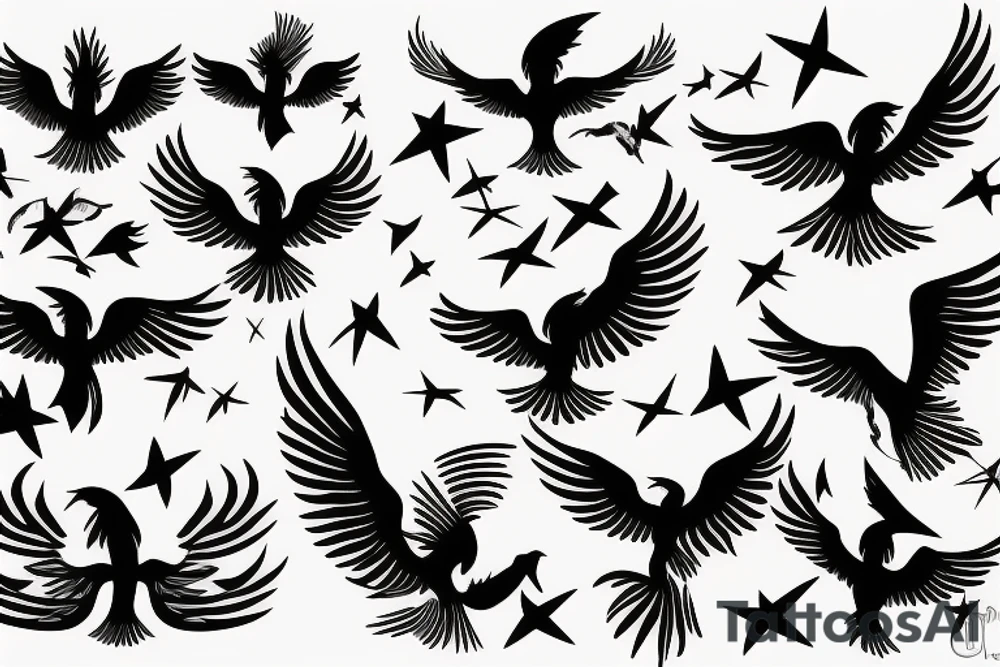 phoenix flying tattoo idea