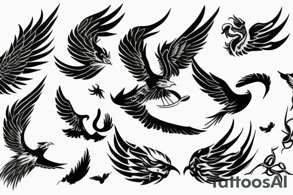 phoenix flying tattoo idea