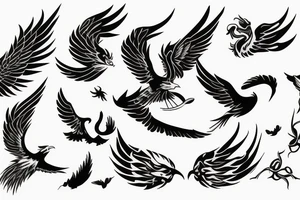 phoenix flying tattoo idea