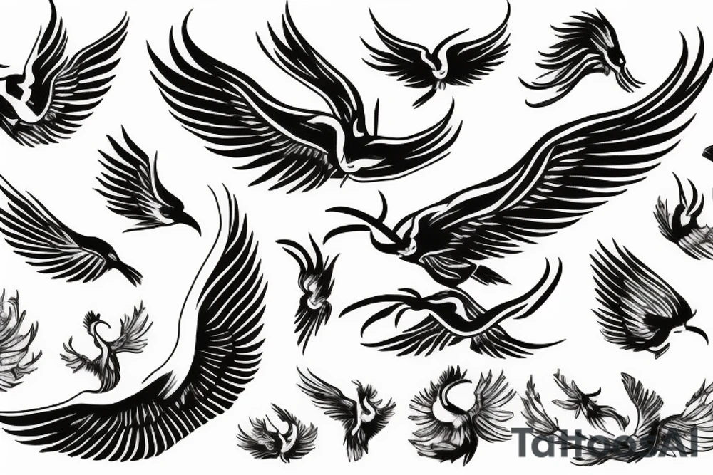 phoenix flying tattoo idea
