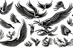 phoenix flying tattoo idea