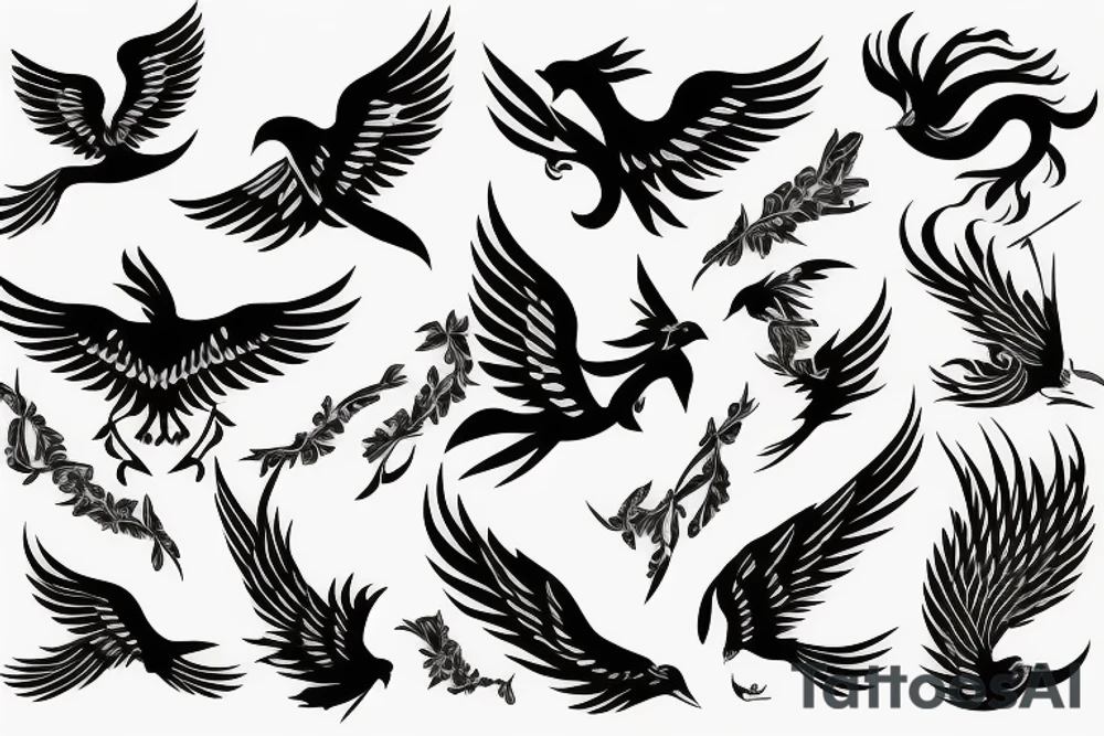 phoenix flying tattoo idea