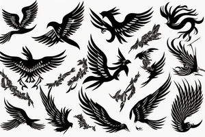 phoenix flying tattoo idea