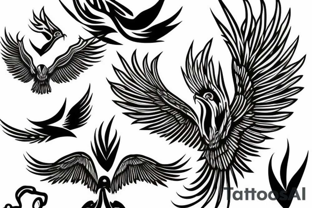 phoenix flying tattoo idea