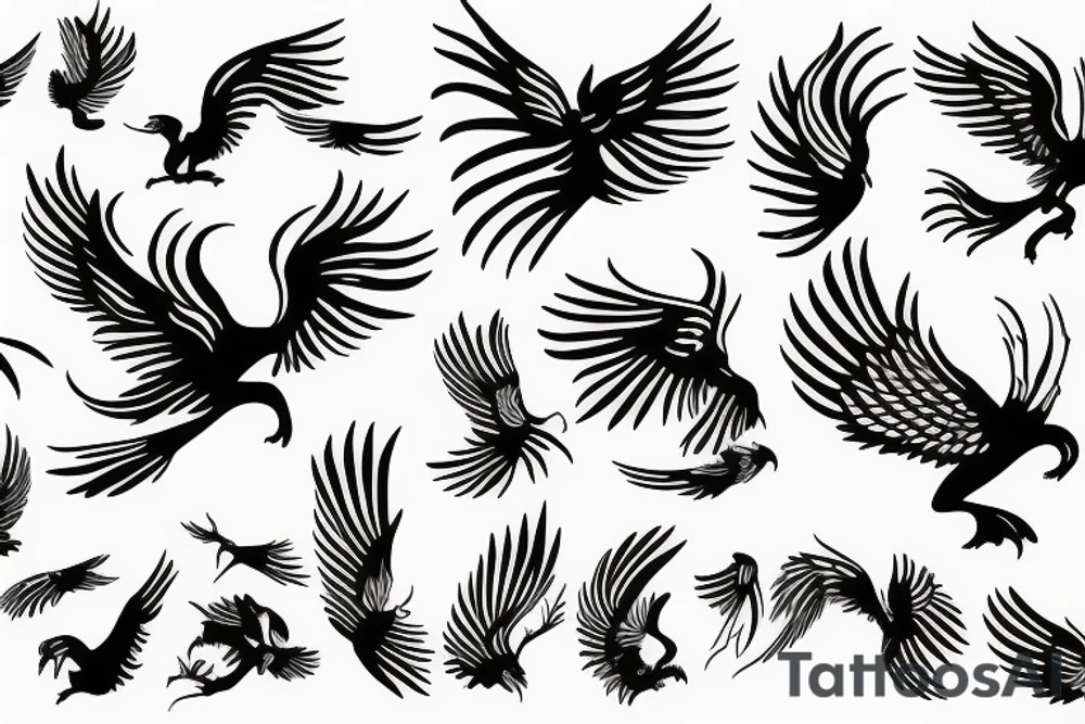 phoenix flying tattoo idea
