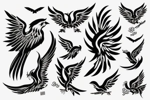 phoenix flying tattoo idea