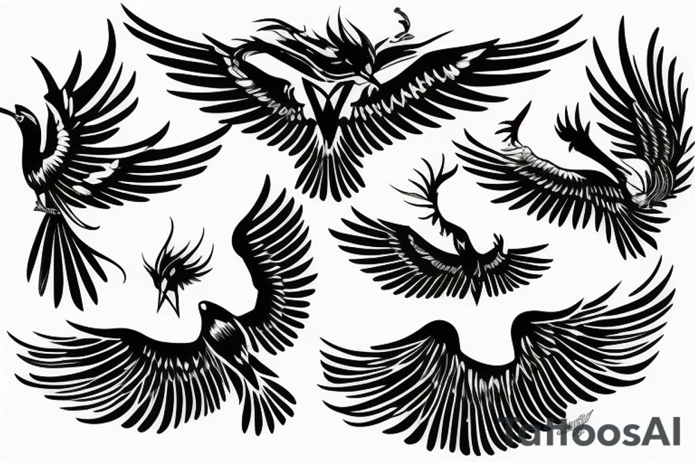 phoenix flying tattoo idea