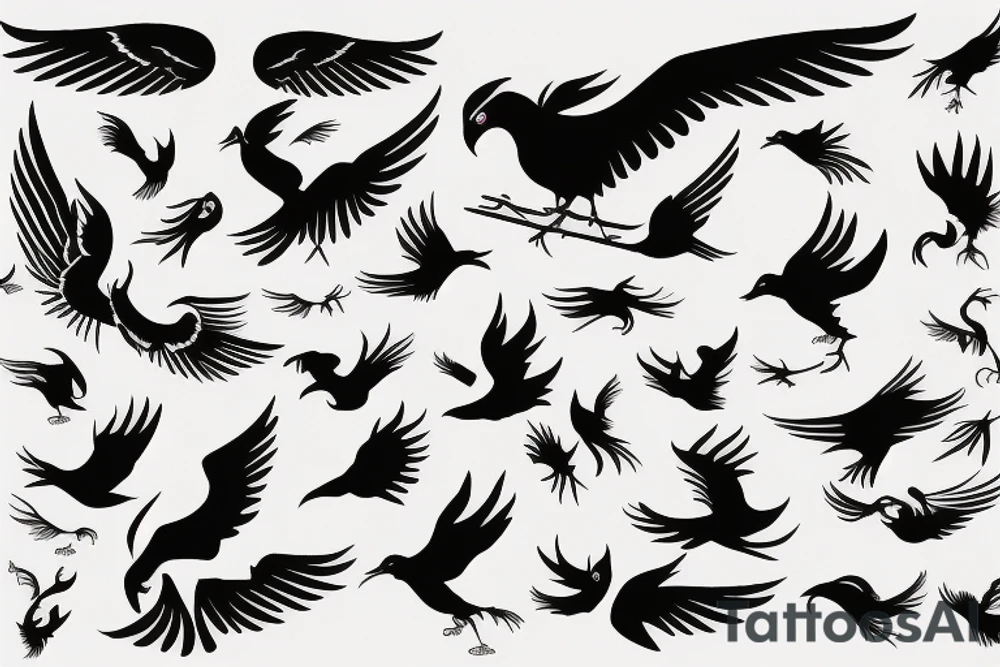 phoenix flying tattoo idea