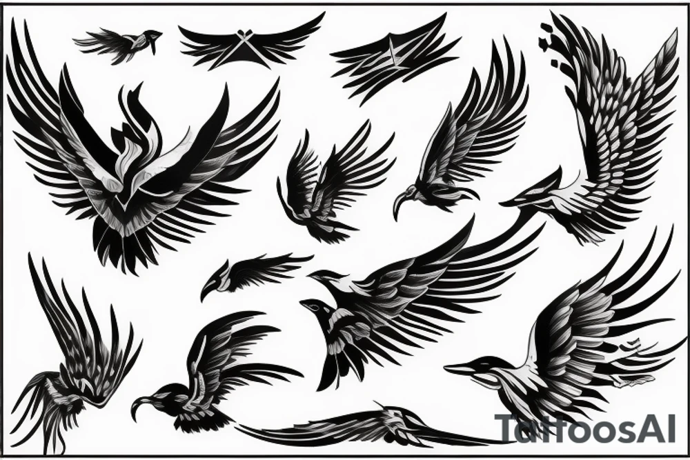 phoenix flying tattoo idea