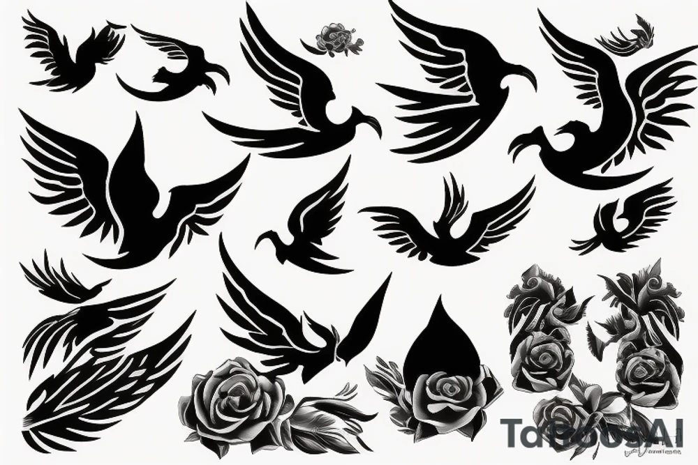 phoenix flying tattoo idea