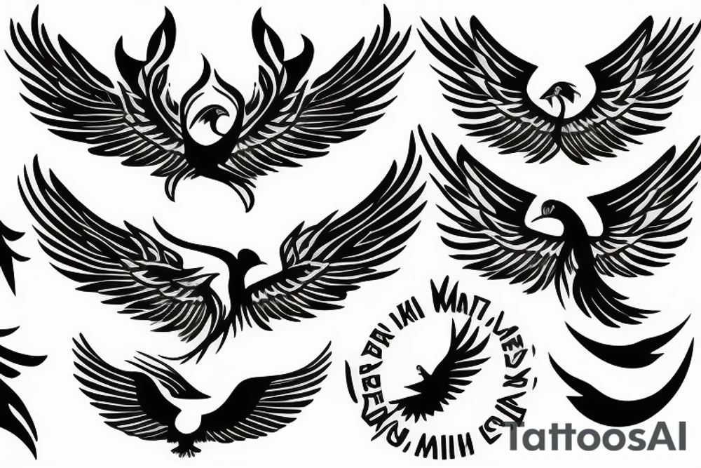 phoenix flying tattoo idea