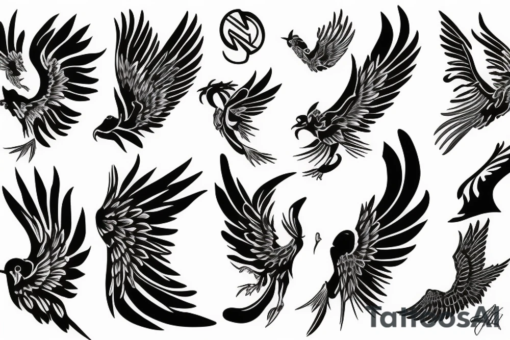 phoenix flying tattoo idea