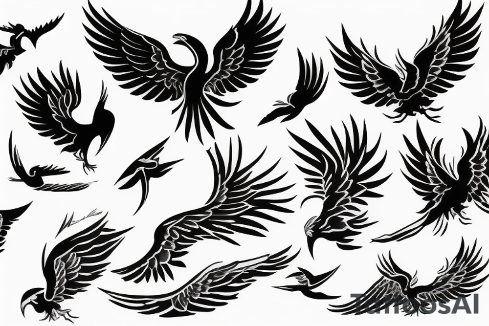 phoenix flying tattoo idea