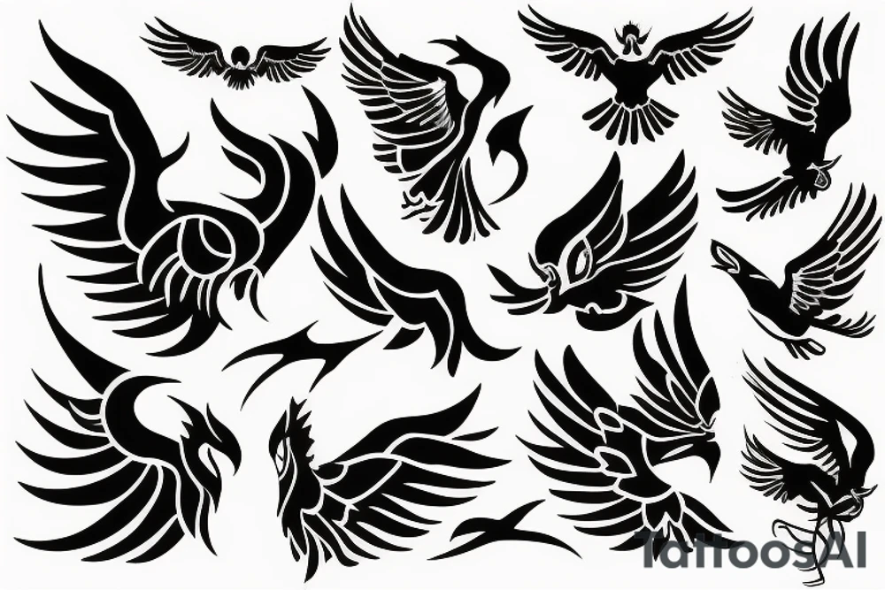 phoenix flying tattoo idea