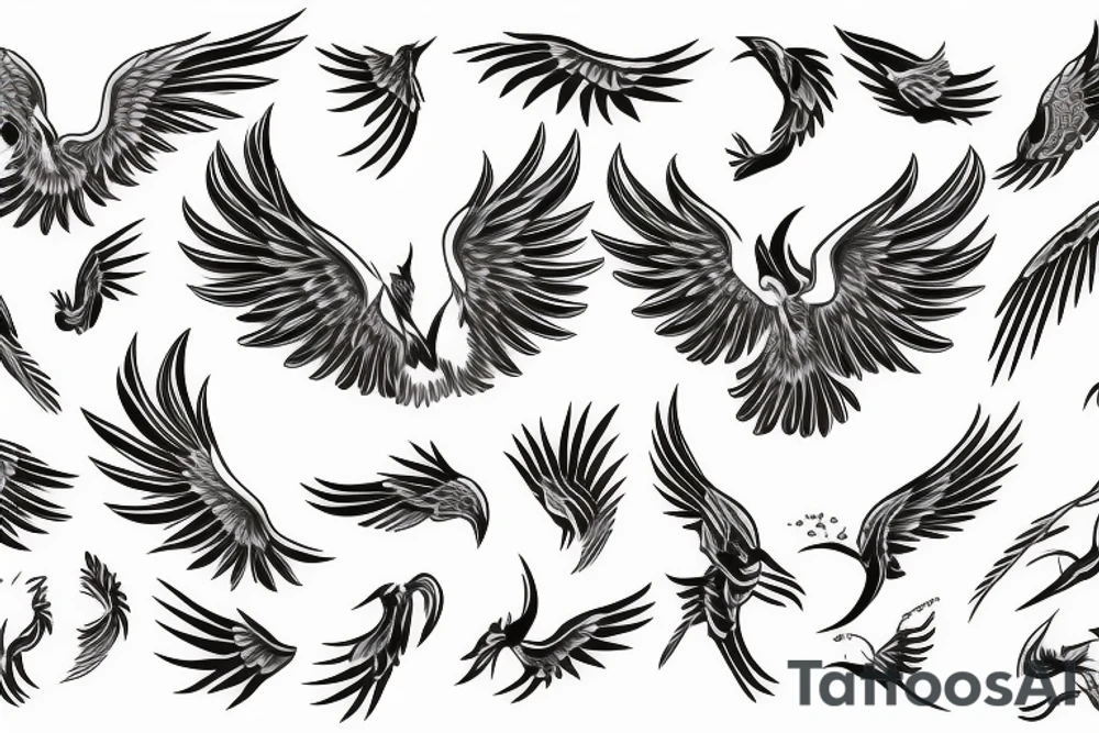 phoenix flying tattoo idea