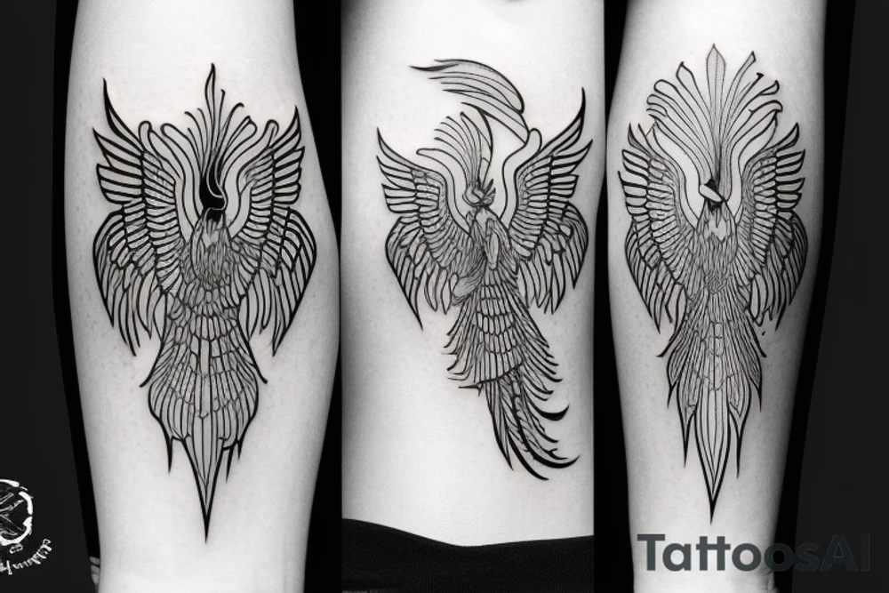 phoenix flying tattoo idea
