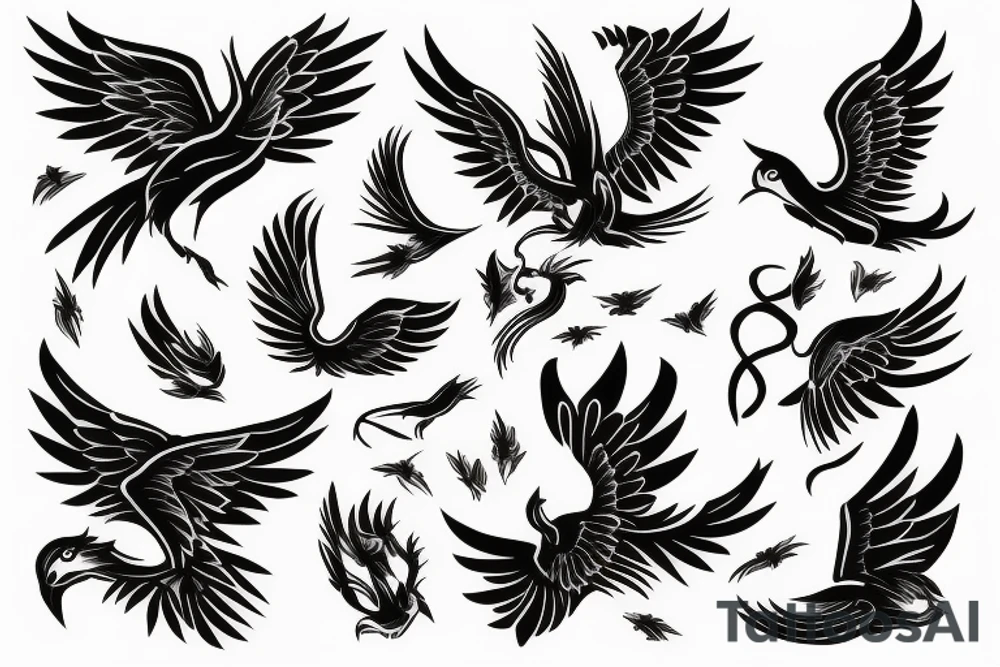 phoenix flying tattoo idea