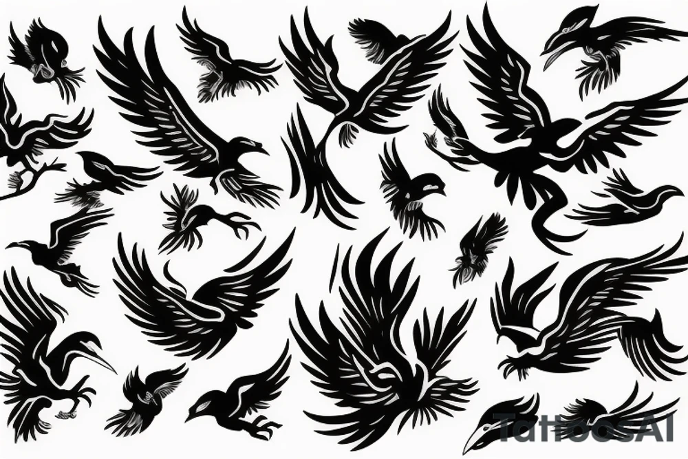 phoenix flying tattoo idea