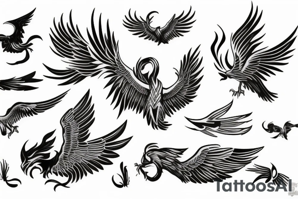 phoenix flying tattoo idea