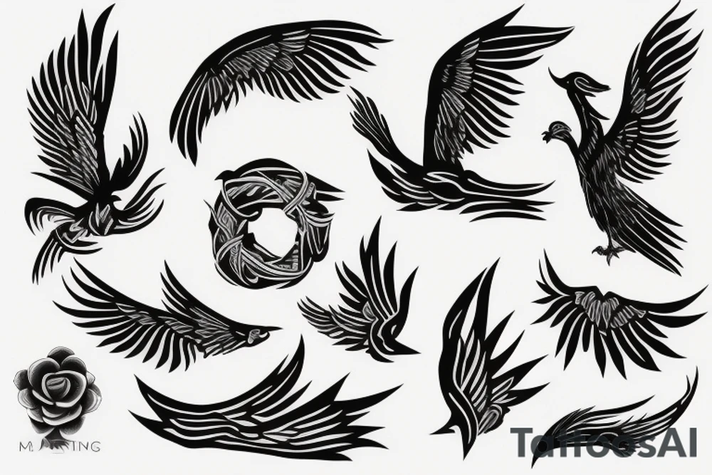 phoenix flying tattoo idea